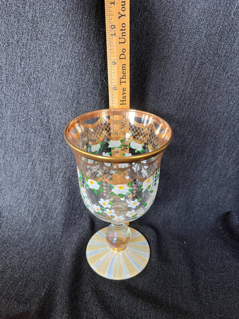 Mackenzie-Childs Sweetbriar Wine Goblet - Picture 5 of 6